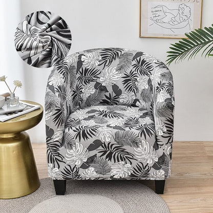 LEVIVEl Club Chair Slipcover Stretch Armchair Printed Tub Chair Cover Sofa Cover Spandex Couch Cover For Bar Counter Living Room