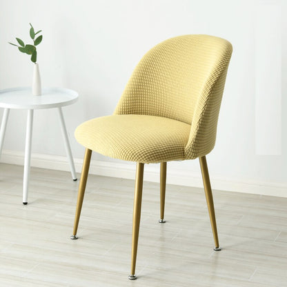 Low Back Accent Short Back Curved Backrest Small Chair Cover Big Elastic Stretch Cushion Seat Soft Fabric Seat Cover Solid Color