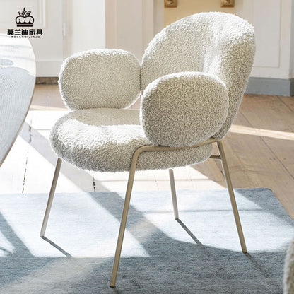 Floor Minimalist Designer Dining Chair Luxury White Lamb Simple Modern Dining Chair Room Lounge Family Muebles Furniture WWH35YH