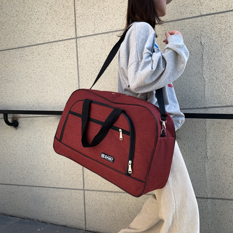 Large Capacity Women&#39;s Travel Bag Leisure Multifunctional Duffel Bag Handbag Men&#39;s Weekend Sports Overnight One Shoulder Luggage