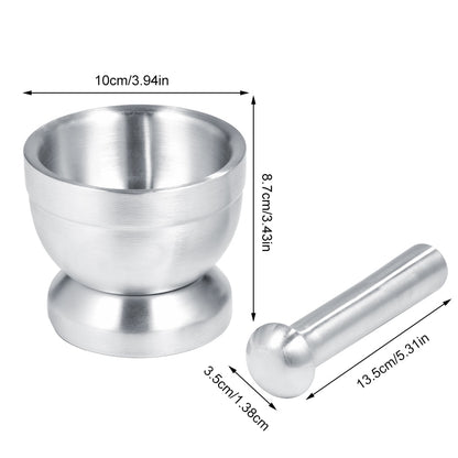 Stainless Steel Kitchen Mortar with Pestle Set Garlic Chopper Spice Pepper Crusher Herb Mill Grinder Mixing Press Mortar bowl