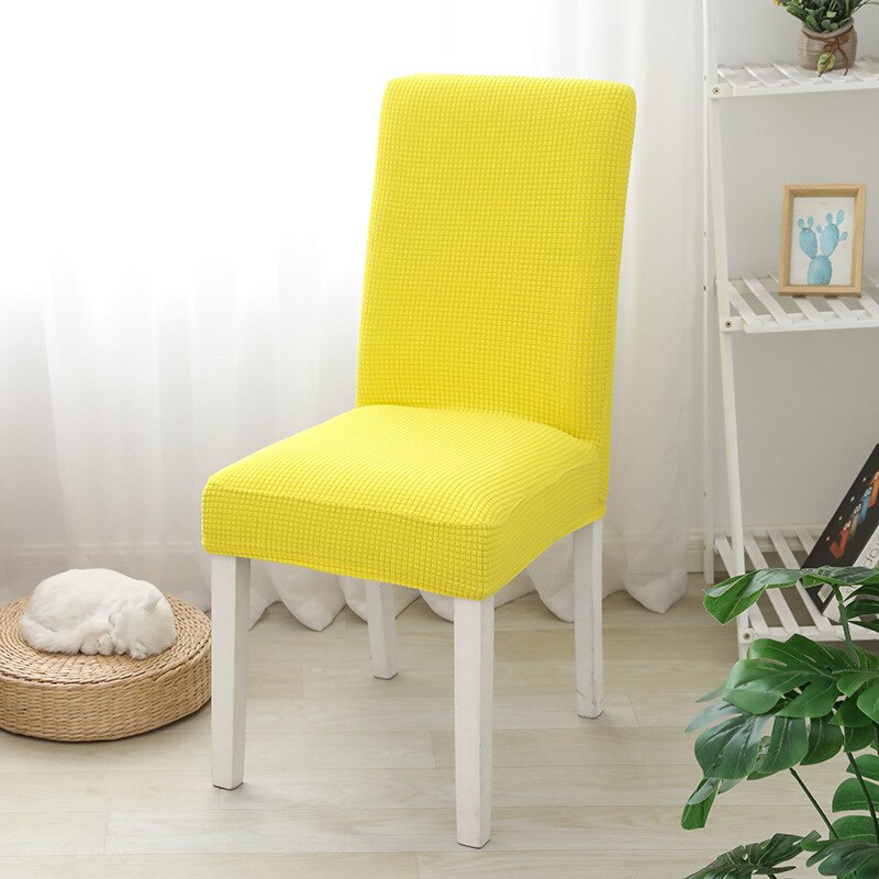 Low Back Accent Short Back Curved Backrest Small Chair Cover Big Elastic Stretch Cushion Seat Soft Fabric Seat Cover Solid Color