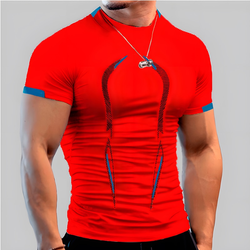 Summer Gym Shirt Sport T Shirt Men Quick Dry Running Shirt Man Workout Tees Fitness Tops Oversized Short Sleeve T-shirt Clothes