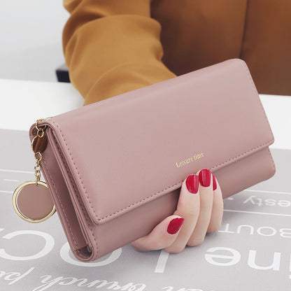 aliwood New Fashion Women Wallets Brand Letter Long Tri-fold Wallet Purse Fresh Leather Female Clutch Card Holder Cartera Mujer