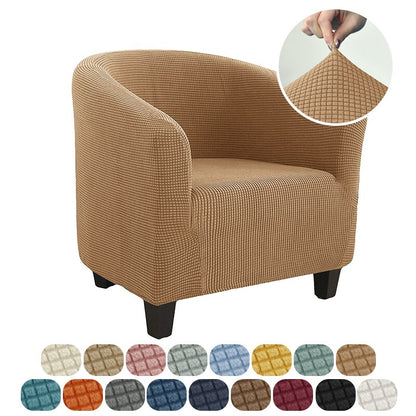 Club Chair Cover Stretch Tub Chair Slipcover Solid Color Sofa Cover Polar Fleece Couch Covers for Study Bar Counter Living Room