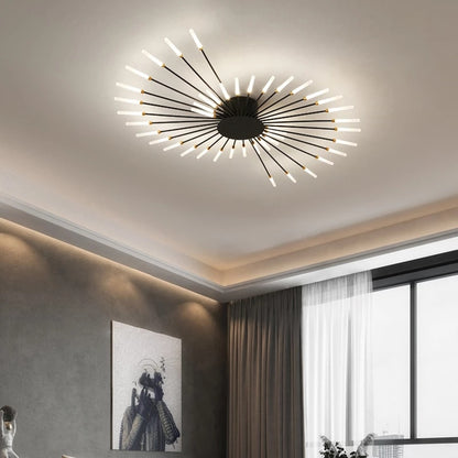 New Luxurious LED Chandelier Light Spiral Fireworks Designer Ceiling Lamps Living Room Home Deco Bedroom Pendant Lamp Fixture