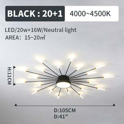 New Luxurious LED Chandelier Light Spiral Fireworks Designer Ceiling Lamps Living Room Home Deco Bedroom Pendant Lamp Fixture