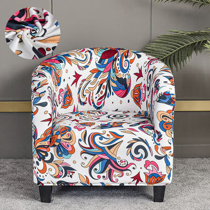 LEVIVEl Club Chair Slipcover Stretch Armchair Printed Tub Chair Cover Sofa Cover Spandex Couch Cover For Bar Counter Living Room