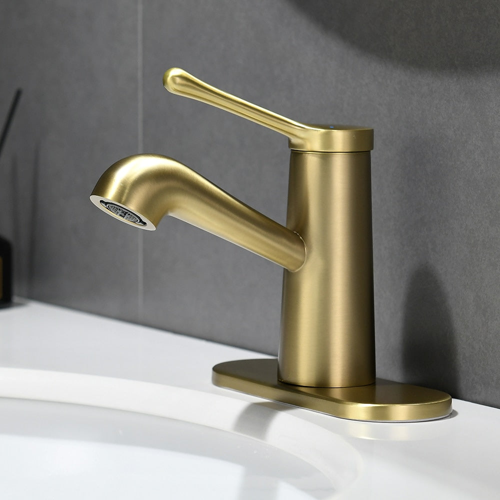 Basin Faucets Modern Gold  Faucet Waterfall faucets Single Hole Cold and Hot Water Tap Basin Faucet Mixer Taps 855872