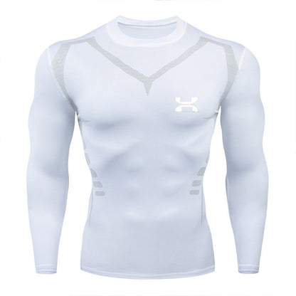 Men's High Quality Training Outdoor Sports T-Shirt Tight Elastic Compression Clothes Jogging Gym Gym Gym Sweatshirt