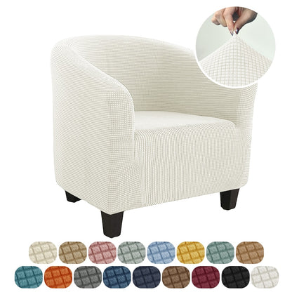 Club Chair Cover Stretch Tub Chair Slipcover Solid Color Sofa Cover Polar Fleece Couch Covers for Study Bar Counter Living Room