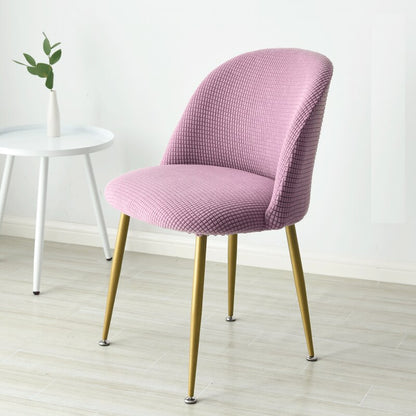 Low Back Accent Short Back Curved Backrest Small Chair Cover Big Elastic Stretch Cushion Seat Soft Fabric Seat Cover Solid Color