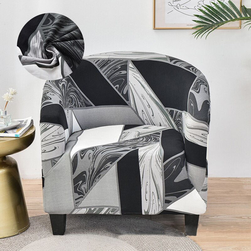 LEVIVEl Club Chair Slipcover Stretch Armchair Printed Tub Chair Cover Sofa Cover Spandex Couch Cover For Bar Counter Living Room