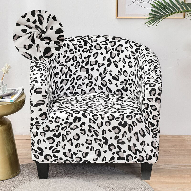 LEVIVEl Club Chair Slipcover Stretch Armchair Printed Tub Chair Cover Sofa Cover Spandex Couch Cover For Bar Counter Living Room