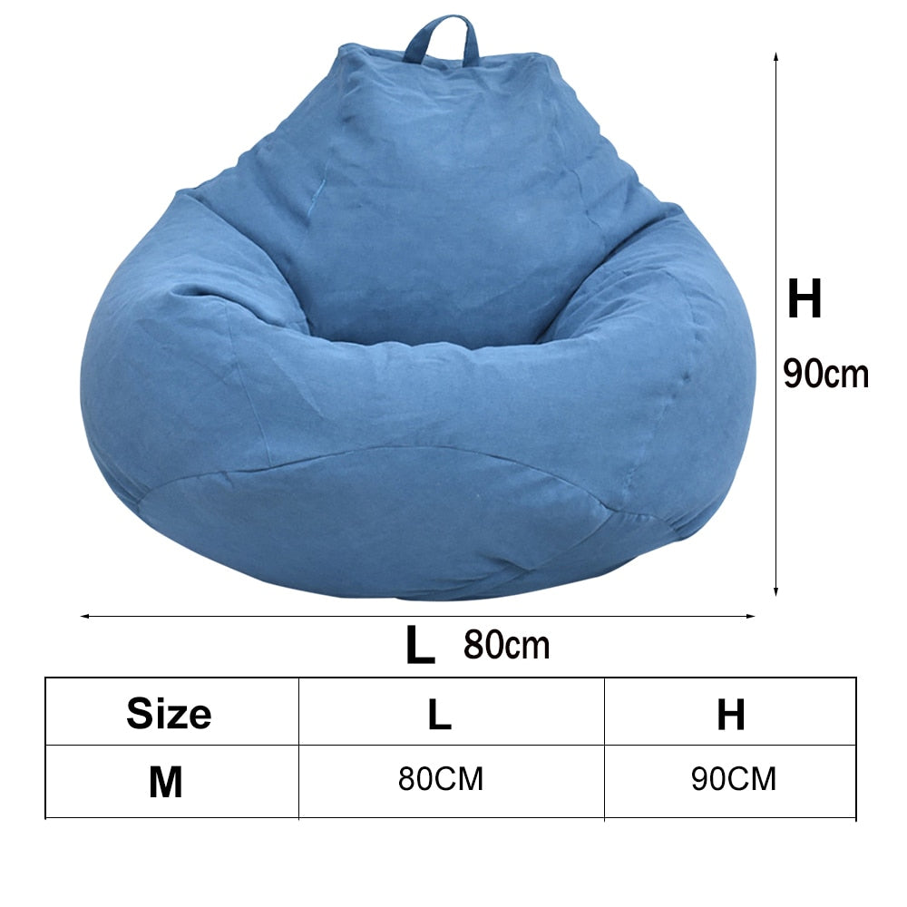 Large Small Lazy Sofas Cover Chairs Without Filler Linen Cloth Lounger Seat Bean Bag Pouf Puff Couch Tatami Living Room