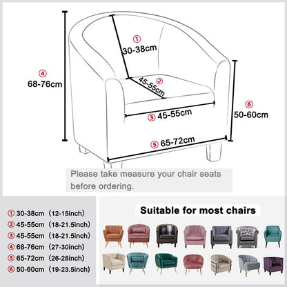 LEVIVEl Club Chair Slipcover Stretch Armchair Printed Tub Chair Cover Sofa Cover Spandex Couch Cover For Bar Counter Living Room