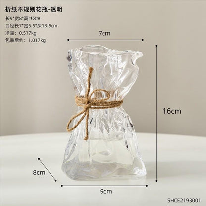 Transparente Glas Blume Vase Hause Dekoration Zubehör Luxus Kunst Hydrokultur Floral Flasche Zimmer Desktop Decor ваза для цветов