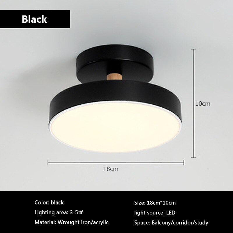 Aisle Wood Ceiling Lamp For Balcony Porch Bedroom Living Room Children's Room Home Decoration Macaroon LED Modern Ceiling Light