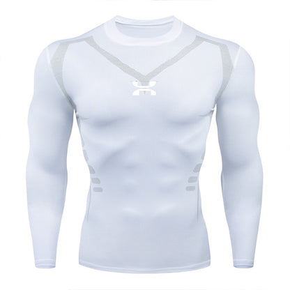 Men's High Quality Training Outdoor Sports T-Shirt Tight Elastic Compression Clothes Jogging Gym Gym Gym Sweatshirt