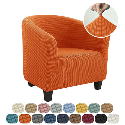 Club Chair Cover Stretch Tub Chair Slipcover Solid Color Sofa Cover Polar Fleece Couch Covers for Study Bar Counter Living Room