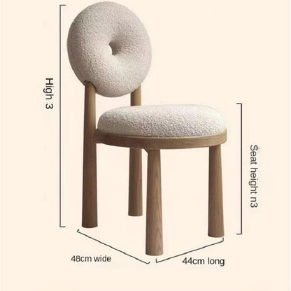 FULLOVE Nordic Designer  Armchair Desk Chair Make-up Cosmetic Seats Lambswool Home Dining Room Light Luxury Stool Solid Wood New