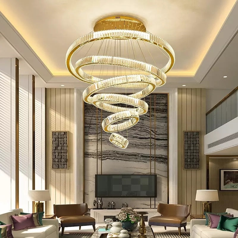 2023 Luxury LED Crystal Chandelier Pendant Lamp For Staircase 110V / 220V Winfordo Lighting Fixture IN STOCK