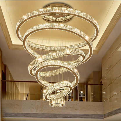 2023 Luxury LED Crystal Chandelier Pendant Lamp For Staircase 110V / 220V Winfordo Lighting Fixture IN STOCK