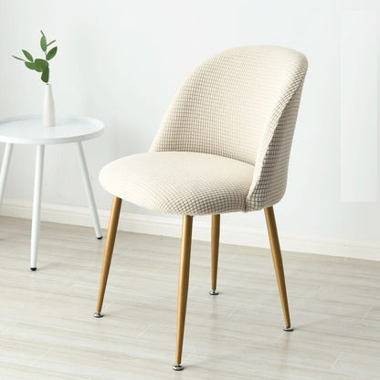 Low Back Accent Short Back Curved Backrest Small Chair Cover Big Elastic Stretch Cushion Seat Soft Fabric Seat Cover Solid Color