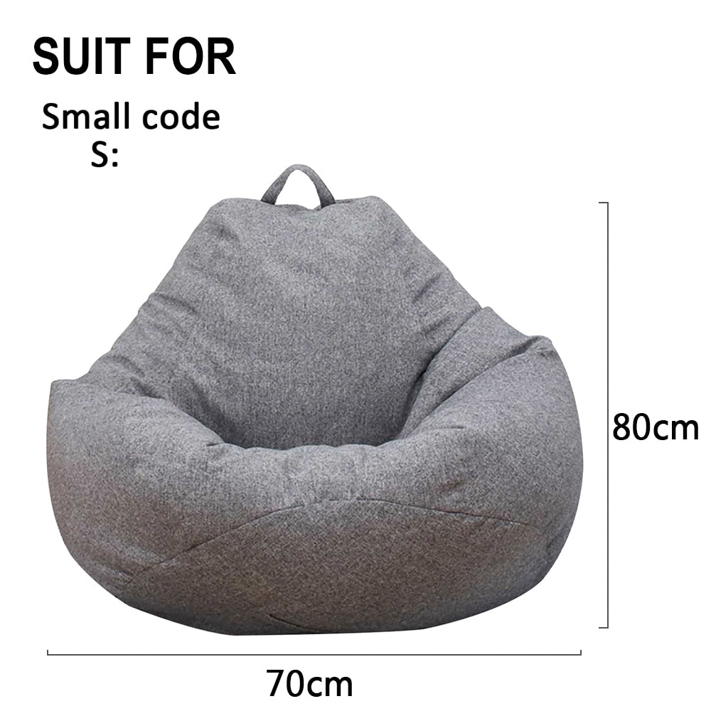 Large Small Lazy Sofas Cover Chairs Without Filler Linen Cloth Lounger Seat Bean Bag Pouf Puff Couch Tatami Living Room