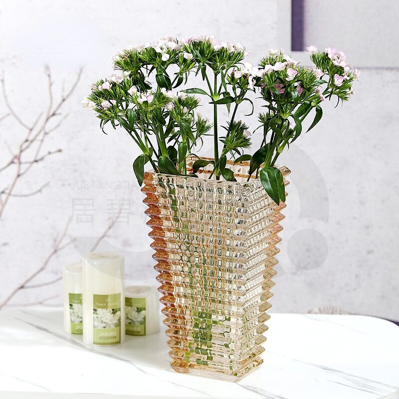 Light Luxury Creative European Style Glass Vase Dry Flower Tabletop Ornament Decorative Utensils Terrarium Vases for Decoration