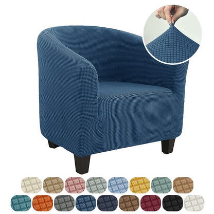 Club Chair Cover Stretch Tub Chair Slipcover Solid Color Sofa Cover Polar Fleece Couch Covers for Study Bar Counter Living Room