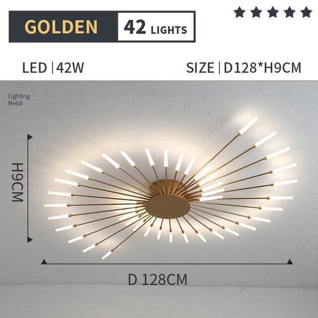 New Luxurious LED Chandelier Light Spiral Fireworks Designer Ceiling Lamps Living Room Home Deco Bedroom Pendant Lamp Fixture