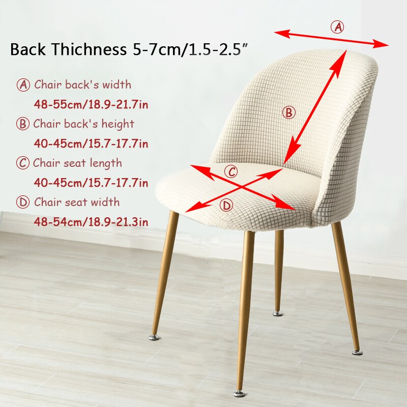 Low Back Accent Short Back Curved Backrest Small Chair Cover Big Elastic Stretch Cushion Seat Soft Fabric Seat Cover Solid Color