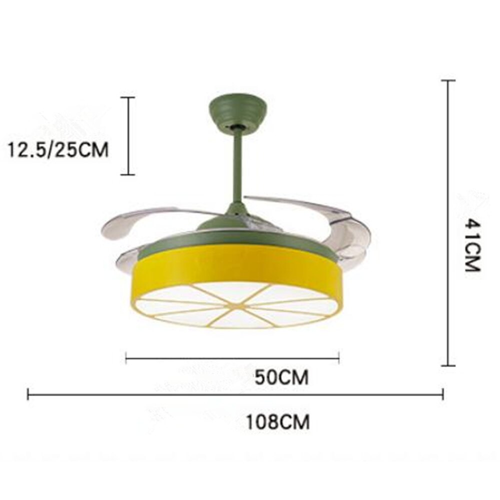 Led Celing Fan Pendant Light Lamp Chandelier Children's 42 inch with remote control Cartoon Suspension Boys' Lighting Bedroom