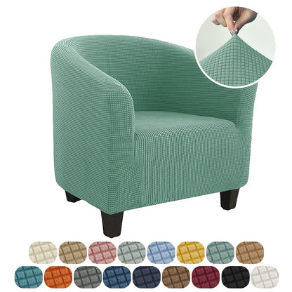 Club Chair Cover Stretch Tub Chair Slipcover Solid Color Sofa Cover Polar Fleece Couch Covers for Study Bar Counter Living Room