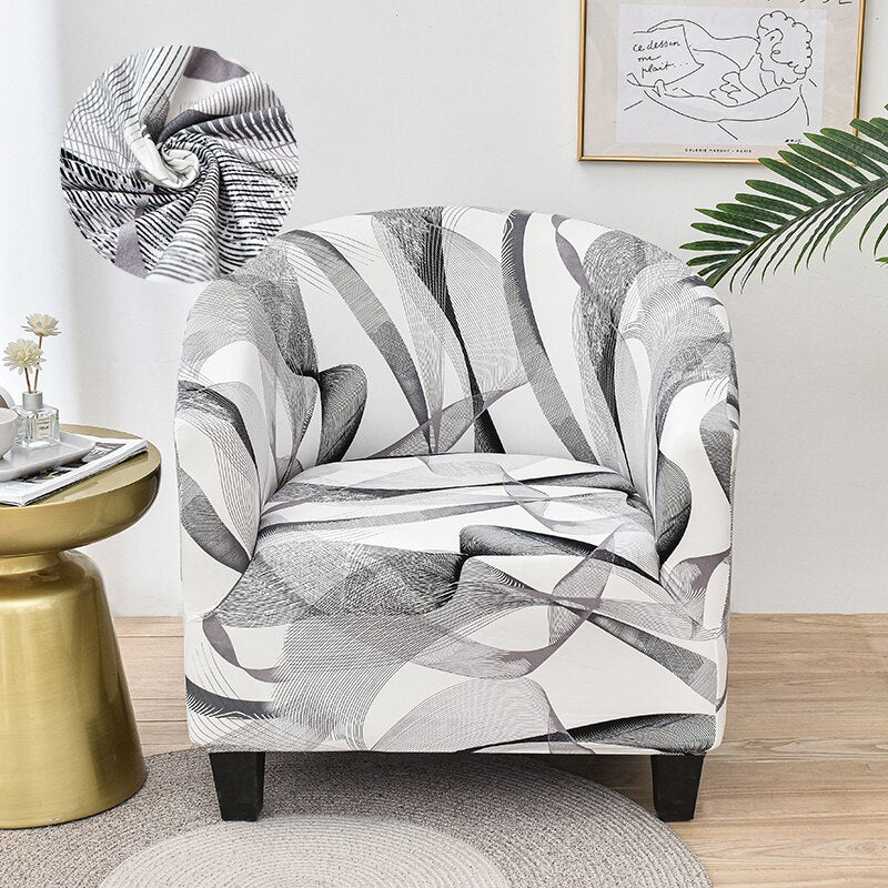 LEVIVEl Club Chair Slipcover Stretch Armchair Printed Tub Chair Cover Sofa Cover Spandex Couch Cover For Bar Counter Living Room