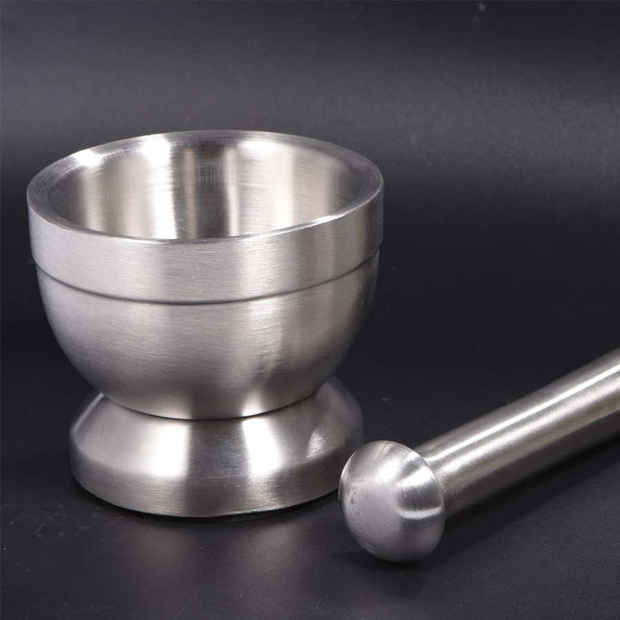 Stainless Steel Kitchen Mortar with Pestle Set Garlic Chopper Spice Pepper Crusher Herb Mill Grinder Mixing Press Mortar bowl