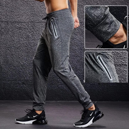 Men&#39;s Running Pants  Quick-Dry Thin Casual Trousers Sport Pants With Zipper Pockets  Sportswear Running  Jogging Sportpants