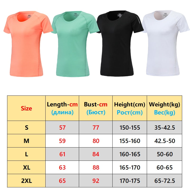 Women Running T Shirt Sport Breathable Quick Dry Yoga Short Sleeve Loose Jogging Training Sportswear Top Gym Fitness Tee