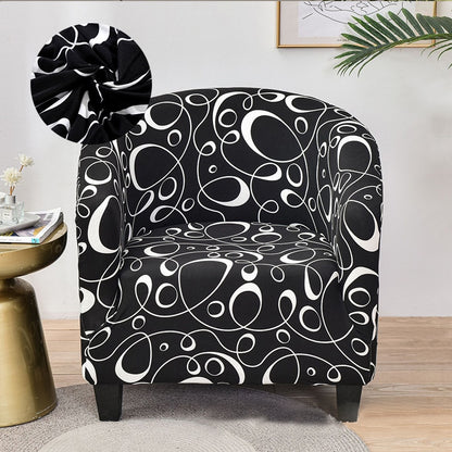 LEVIVEl Club Chair Slipcover Stretch Armchair Printed Tub Chair Cover Sofa Cover Spandex Couch Cover For Bar Counter Living Room