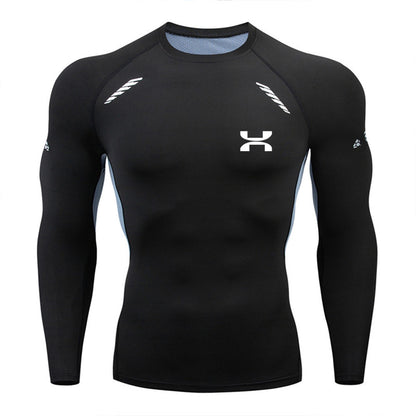 Men's High Quality Training Outdoor Sports T-Shirt Tight Elastic Compression Clothes Jogging Gym Gym Gym Sweatshirt