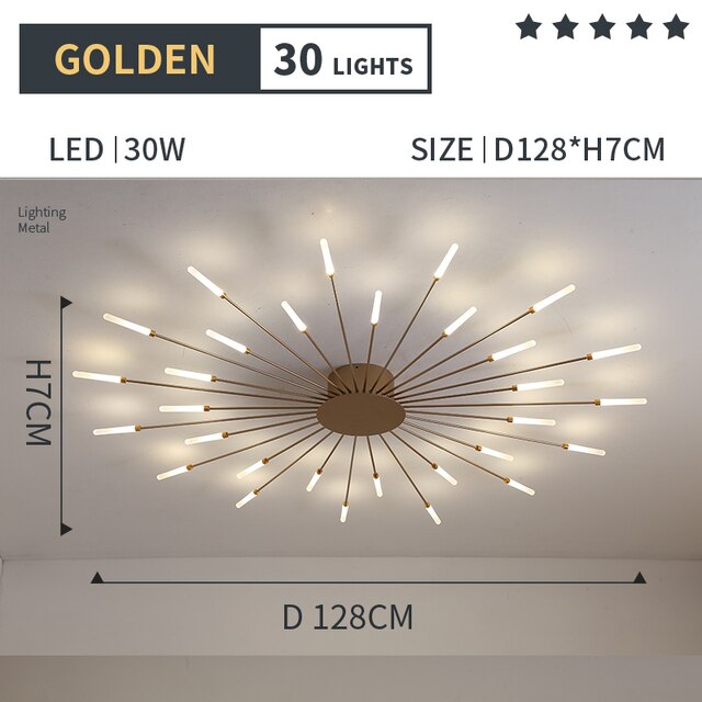 New Luxurious LED Chandelier Light Spiral Fireworks Designer Ceiling Lamps Living Room Home Deco Bedroom Pendant Lamp Fixture