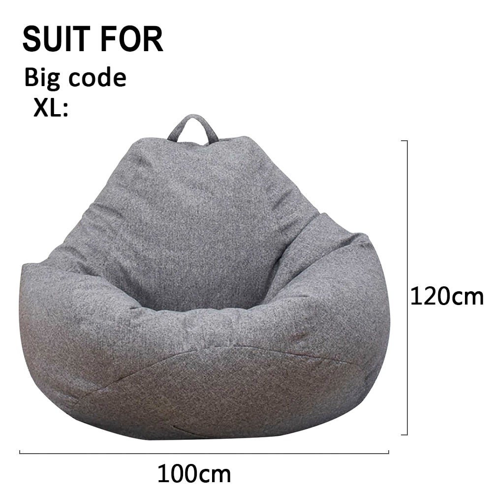 Large Small Lazy Sofas Cover Chairs Without Filler Linen Cloth Lounger Seat Bean Bag Pouf Puff Couch Tatami Living Room