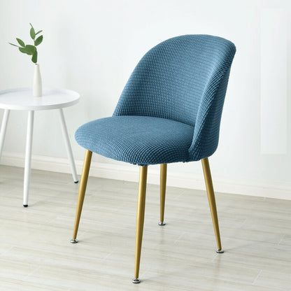 Low Back Accent Short Back Curved Backrest Small Chair Cover Big Elastic Stretch Cushion Seat Soft Fabric Seat Cover Solid Color