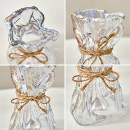 Transparent Glass Flower Vase Home Decoration Accessories Luxury Art Hydroponic Floral Bottle Room Desktop Decor ваза для цветов