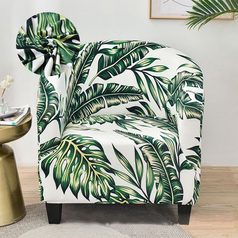 LEVIVEl Club Chair Slipcover Stretch Armchair Printed Tub Chair Cover Sofa Cover Spandex Couch Cover For Bar Counter Living Room