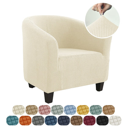 Club Chair Cover Stretch Tub Chair Slipcover Solid Color Sofa Cover Polar Fleece Couch Covers for Study Bar Counter Living Room