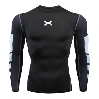 Men's High Quality Training Outdoor Sports T-Shirt Tight Elastic Compression Clothes Jogging Gym Gym Gym Sweatshirt