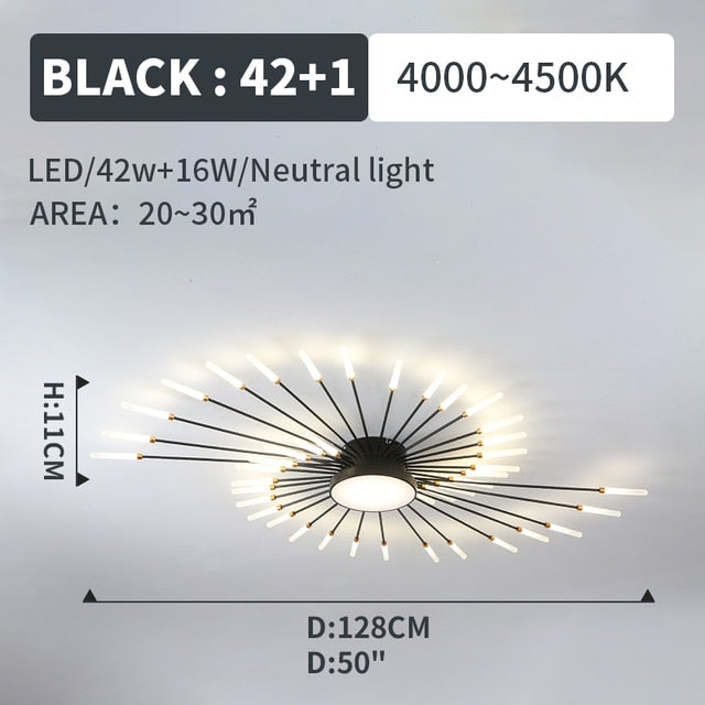 New Luxurious LED Chandelier Light Spiral Fireworks Designer Ceiling Lamps Living Room Home Deco Bedroom Pendant Lamp Fixture