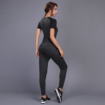 New Women&#39;s Sportswear For Yoga Sets Jogging Clothes Gym Workout Fitness Training Sports T-Shirts Running Pants Leggings Suit